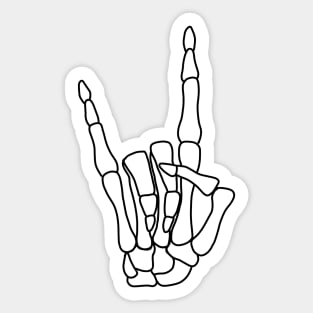 Rock n' Roll Skeleton Hand Sticker